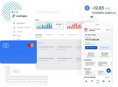 Risk-free paper trading platform dashboard on laptop